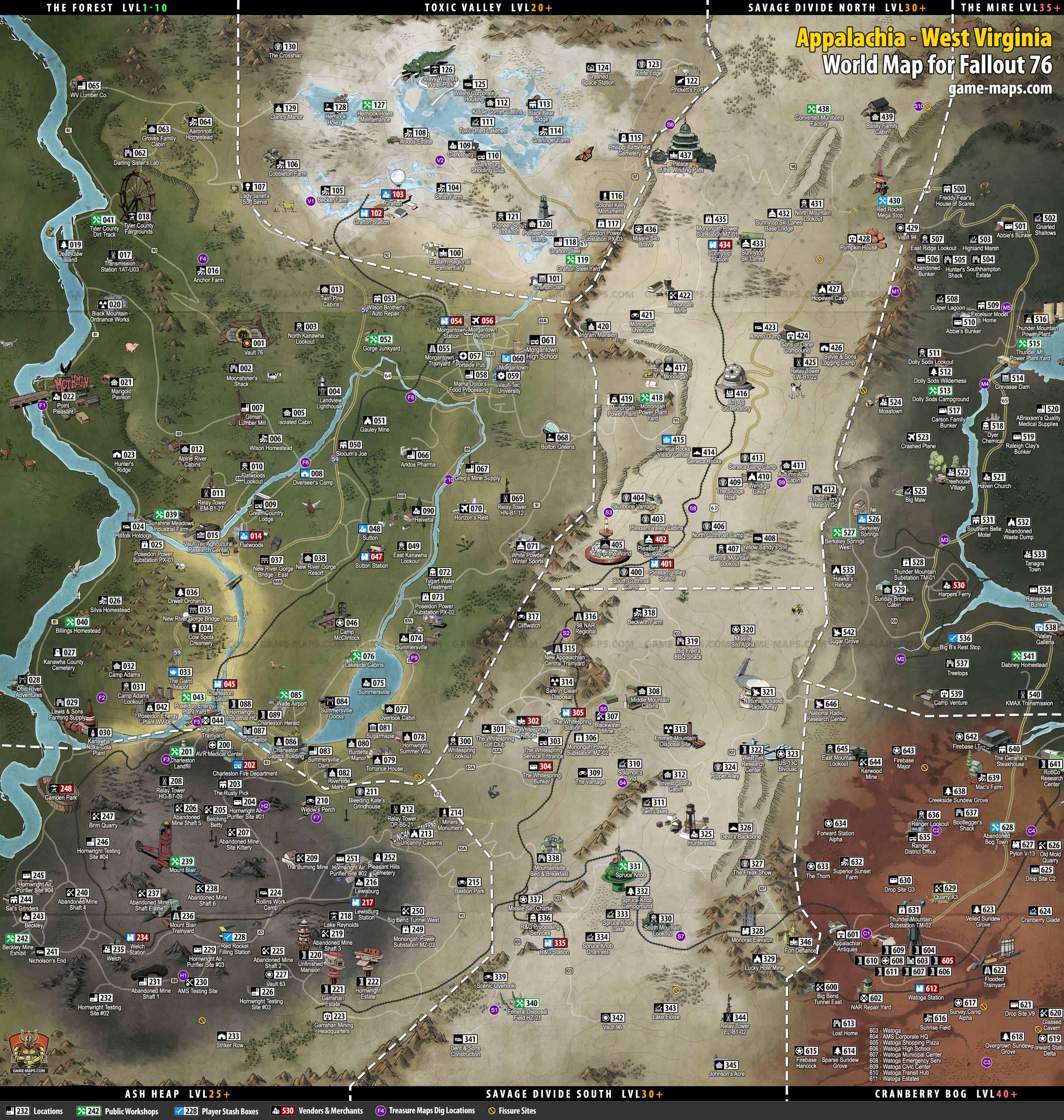 Fallout 76 Printable Map Fallout 76 Printable Map